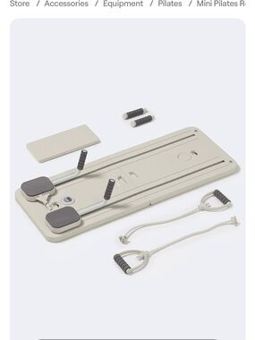 Foldable Pilates Reformer Board with Resistance Bands - Cream